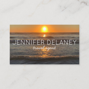 Ocean Beach Vinkarare Sunset Nature Photo Travel Visitkort