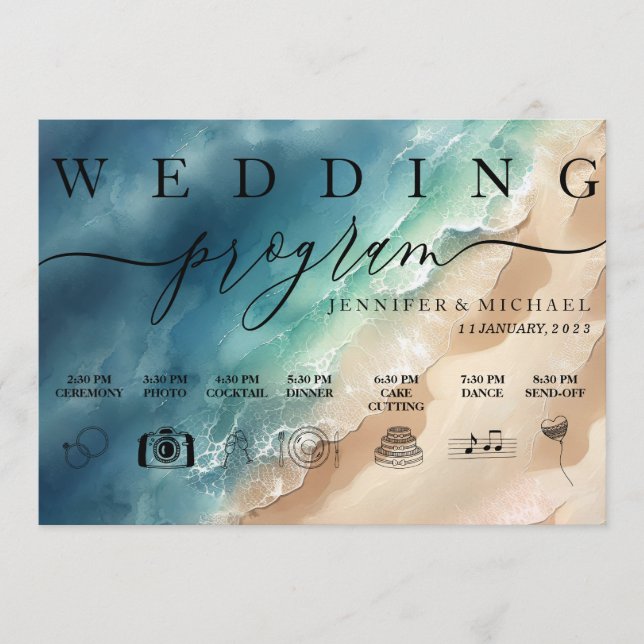 Ocean Beach Watercolor Signatur Ons Program (Framsida)