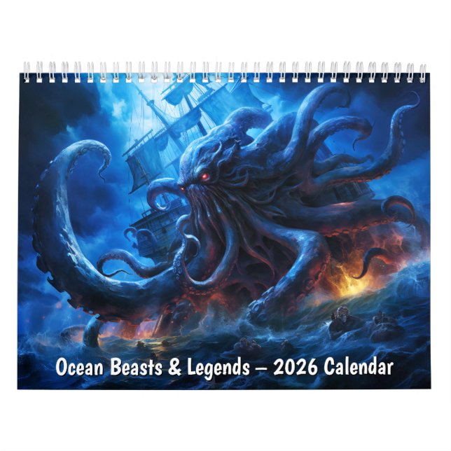 Ocean Beasts & Legends – 2026 Calendar Kalender (Omslag)