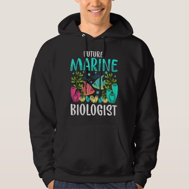 Ocean Biology Kids Children Future Marine Biologis Hoodie (Framsida)