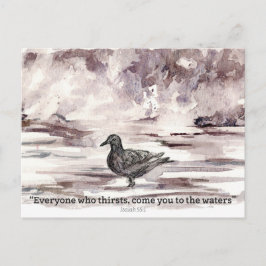 Ocean Bird Scripture Isaiah 55 1 Prayer Card  Vykort