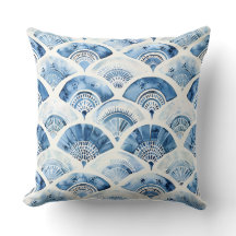 Ocean Blå Akvarell Geometrisk Gradient Art Deco