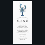 Ocean Blå Tema | Hummerbak Meny<br><div class="desc">Personliga blå hummer-tema menyer för din nästa Hummers bakfest eller skaldjursfest. Den har en akvarellillustration av en blå hummer. Under denna finns utrymmen för din evenemangsmeny.</div>