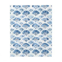 Ocean Blått Vattenfärg Geometrisk Art Deco