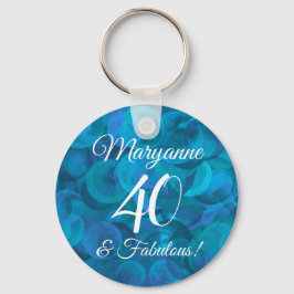 Ocean Blue 40 & Fabulous Födelsedagsfest Favor Nyckelring
