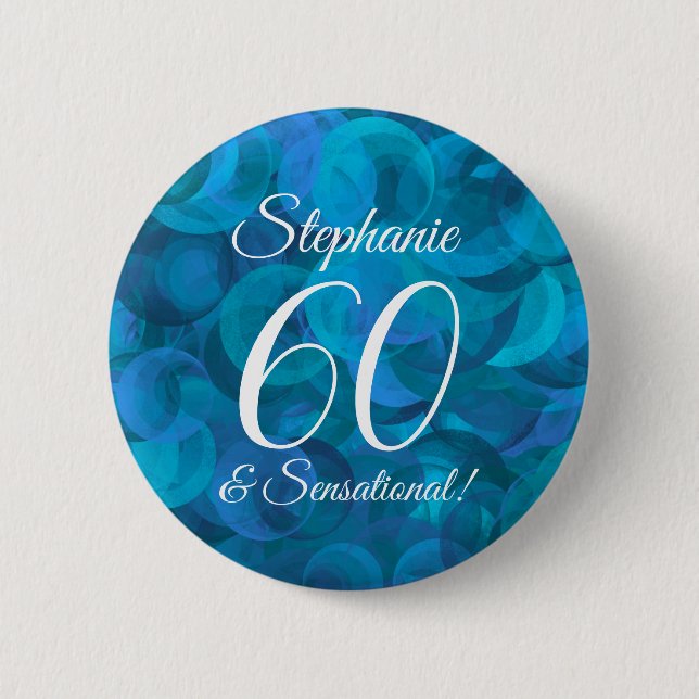 Ocean Blue 60 och Sensational Födelsedagsfest Knapp (Framsida)