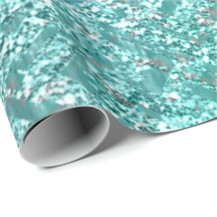 Ocean Blue Aqua Tiffany Metallic Glitter Sparkly Presentpapper