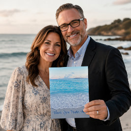 Ocean Blue Beach Pastor Tacksamhet Tack Kort