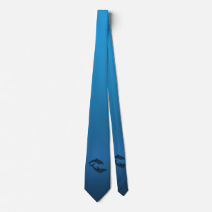 Ocean Blue Dolphins Neck Tie Slips