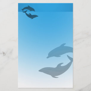 Ocean Blue Dolphins Stationary Brevpapper