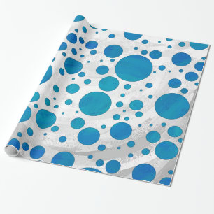 Ocean Blue Dot Mönster Presentpapper