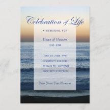 Ocean Blue Firande of Life Memorial-inbjudan