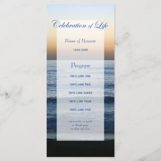 Ocean Blue Firande of Life-programkort Program