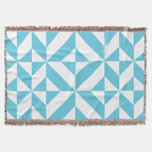 Ocean Blue Geometric Deco Mönster Mysfilt