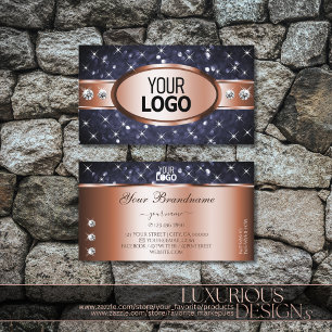 Ocean Blue Glitter Gnistra judar Logotyp Ro Guld Visitkort