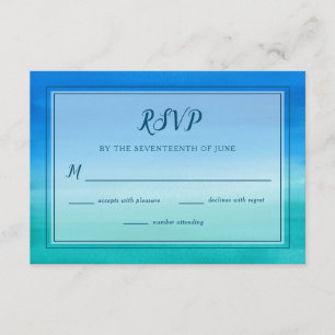Ocean Blue Grönt Beach Wedding OSA kort