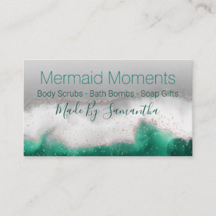 Ocean Blue Grönt Handmade Bath Bomb Soak Soap Visitkort