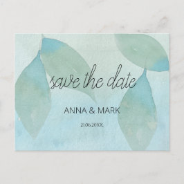 Ocean Blue Grönt Watercolor Transparent original Helg Vykort