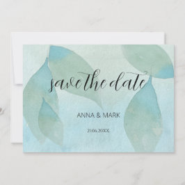 Ocean Blue Grönt Watercolor Transparent original Inbjudningar