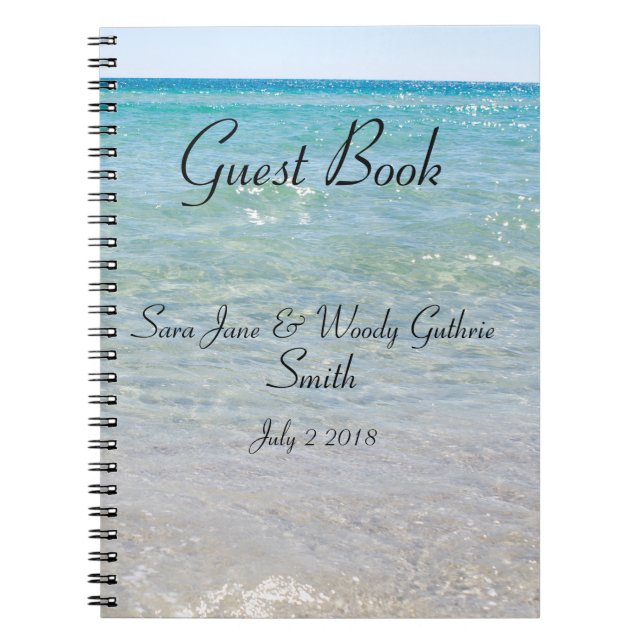 Ocean Blue Guest Bok Anteckningsbok (Framsidan)