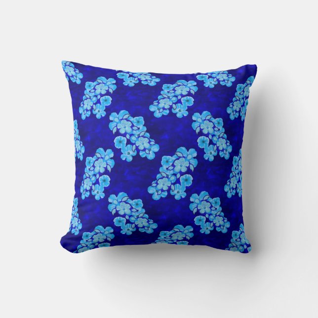 Ocean Blue Honu Turtles Hibiscus Flowers Kudde (Framsida)
