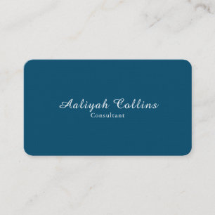 Ocean Blue Linen Minimalist Professionell Modern Visitkort
