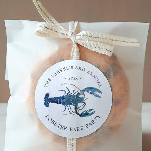 Ocean Blue Lobster Bake Runt Klistermärke