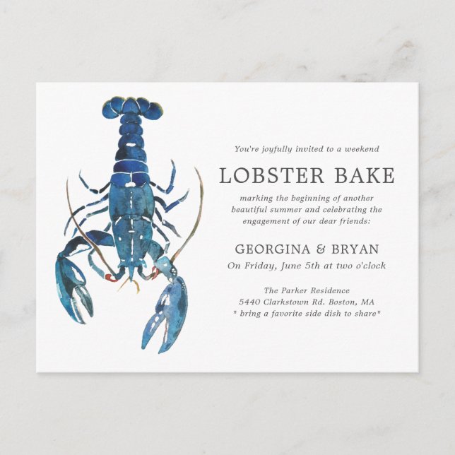 Ocean Blue Lobster Bake Vykort (Framsida)