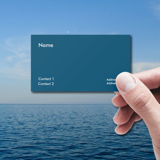 Ocean Blue Minimalist - lägg till QR-kod Visitkort (Skapare uppladdad)