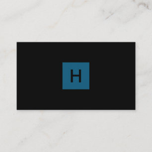 Ocean Blue Monogram Square Visitkort