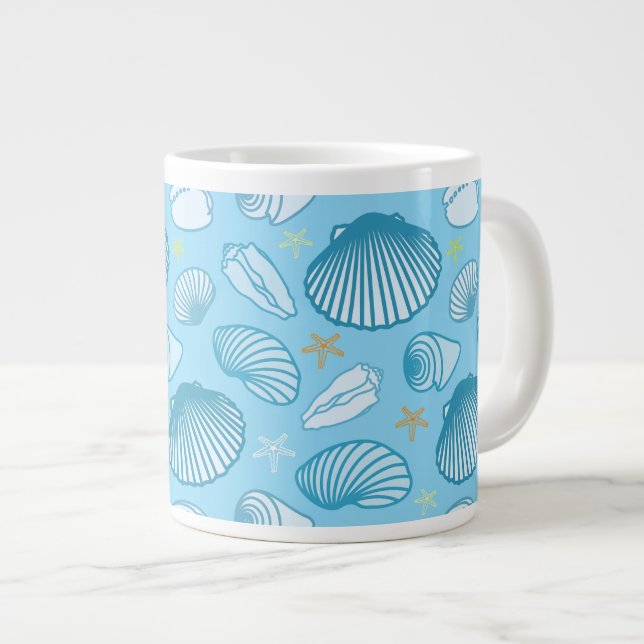 Ocean Blue Mönster Jumbo Mugg (Framsida höger)