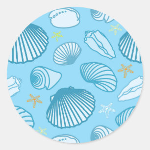 Ocean Blue Mönster Runt Klistermärke