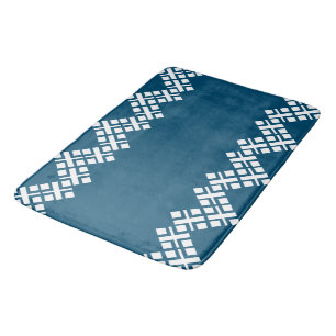 Ocean Blue och White Mono Zig Zag Badrumsmatta