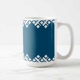 Ocean Blue och White Mono Zig Zag Kaffemugg