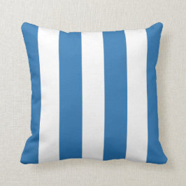 Ocean Blue och White Stripe Kudde