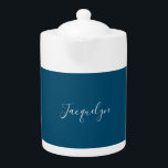Ocean Blue Plain Elegant Modern Calligraphy Namn<br><div class="desc">Stil är allt. Enkelt men verkligen gör en professionell vacker påstående.</div>