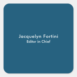 Ocean Blue Plain Elegant Modern minimalist Fyrkantigt Klistermärke