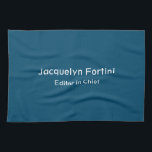 Ocean Blue Plain Elegant Modern minimalist Kökshandduk<br><div class="desc">Representera dig med den här moderna eleganten. Den här mallen kan anpassas för att uppfylla alla professioneller.</div>
