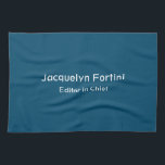 Ocean Blue Plain Elegant Modern minimalist Kökshandduk<br><div class="desc">Representera dig med den här moderna eleganten. Den här mallen kan anpassas för att uppfylla alla professioneller.</div>