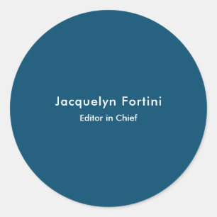 Ocean Blue Plain Elegant Modern minimalist Runt Klistermärke