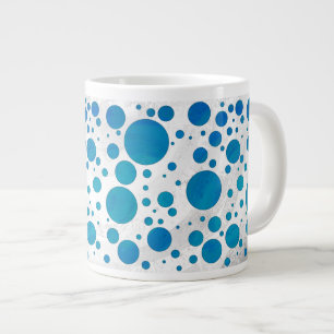Ocean Blue Polka dots Jumbo Mugg