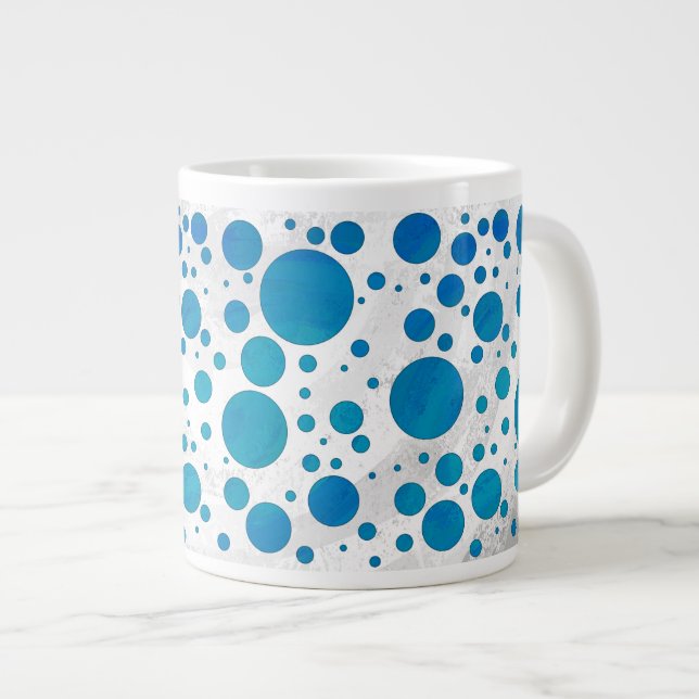 Ocean Blue Polka dots Jumbo Mugg (Framsida höger)