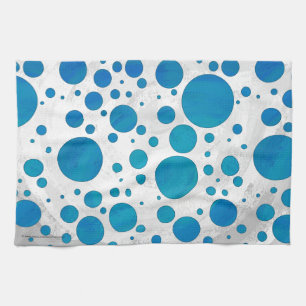 Ocean Blue Polka dots Kökshandduk