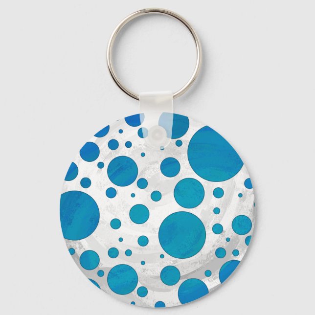 Ocean Blue Polka dots Nyckelring (Framsida)