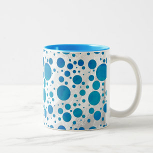 Ocean Blue Polka dots Två-Tonad Mugg