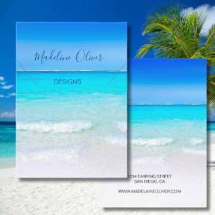 Ocean Blue Scene Jewelry Necklace Visning Visitkort