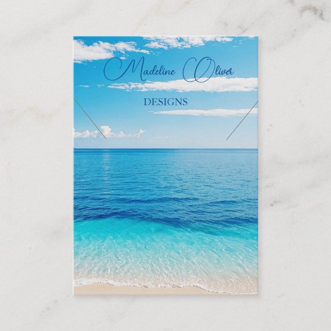 Ocean Blue Scene Necklace Visning Visitkort (Framsida)