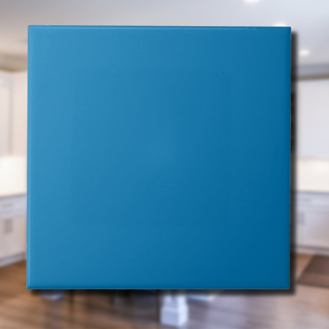 Ocean Blue Solid Färg | Klassisk | ELEGANT Kakelplatta (Skapare uppladdad)
