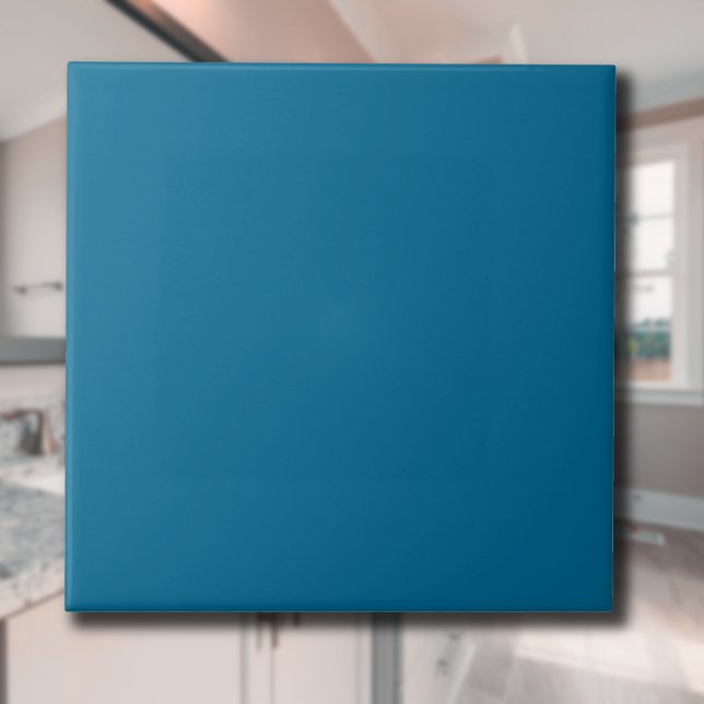 Ocean Blue Solid Färg | Klassisk | ELEGANT Kakelplatta (Skapare uppladdad)