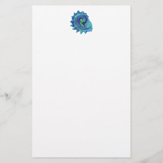 Ocean Blue Spiral Sea Snäcka Stationery Brevpapper